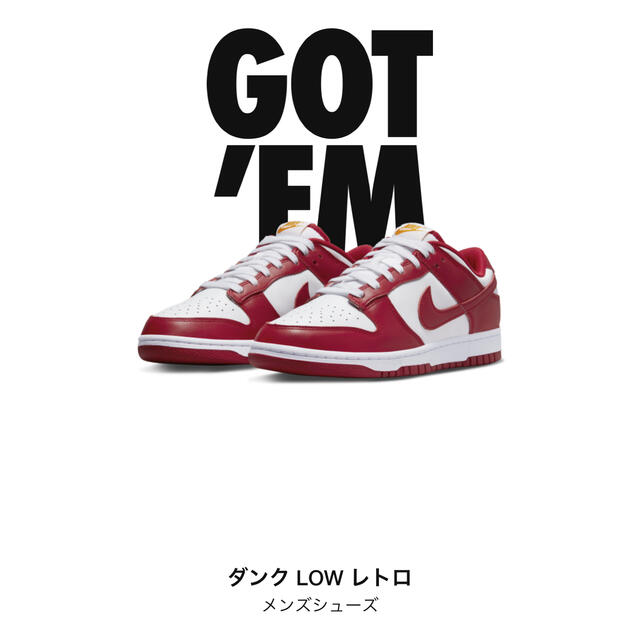 US7 25センチ NIKE DUNK LOW gym red ナイキダンクロー