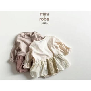 mini robe ロンT  アイボリー70㎝(Ｔシャツ)