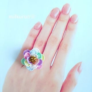 つまみ細工 ❁ 指輪【Flower🌼】(リング)