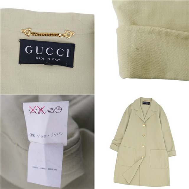 Gucci(グッチ)のグッチ コート ロングコート 金ボタン ベルト付き レディース ウール アウター レディースのジャケット/アウター(ブルゾン)の商品写真