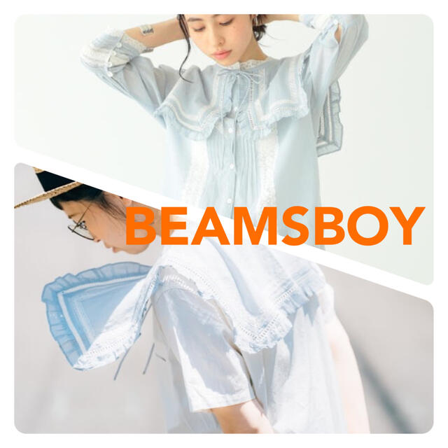 BEAMS BOY(ビームスボーイ)のビームスボーイ  ヴィンテージレース　デタッチカラー　シャツ レディースのトップス(シャツ/ブラウス(半袖/袖なし))の商品写真