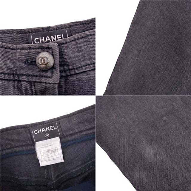 CHANEL(シャネル)のシャネル デニム ジーンズ 08C ココマーク コットン ロングパンツ ボトムス レディースのパンツ(ショートパンツ)の商品写真