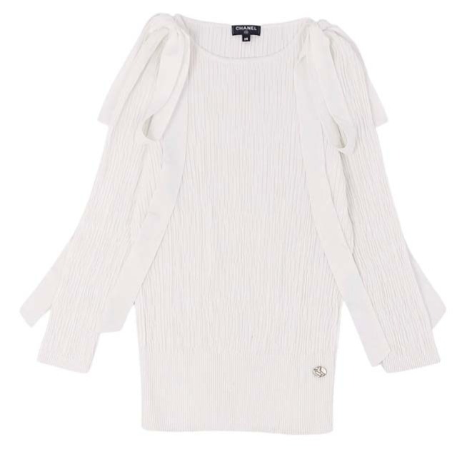CHANEL - シャネル ニット ココマーク リボン セーター P58125 CHANEL - シャネル ニット ココマーク リボン セーター P58125