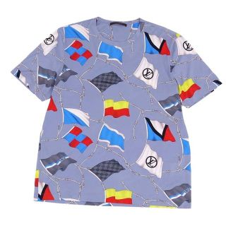 ルイヴィトン(LOUIS VUITTON)のルイヴィトン Tシャツ ダミエ ガストン LVロゴ フラッグ 総柄 コットン(Tシャツ/カットソー(七分/長袖))