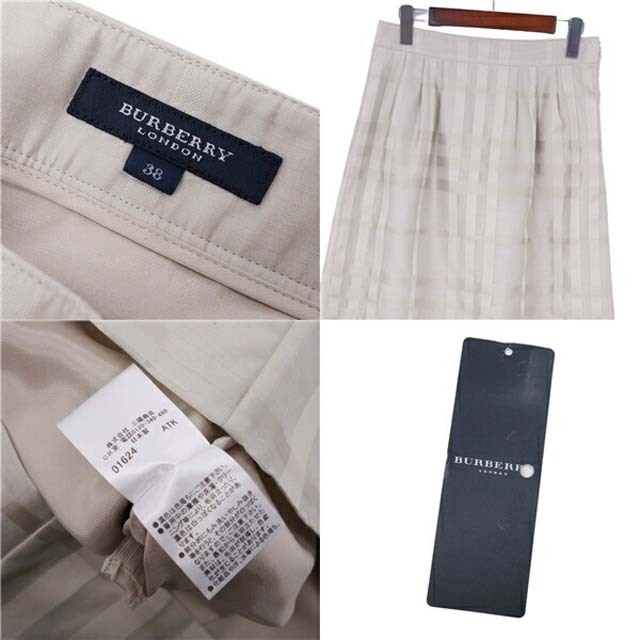 BURBERRY(バーバリー)のバーバリー ロンドン スカート チェック ポリエステル シルク ボトムス レディースのスカート(ひざ丈スカート)の商品写真