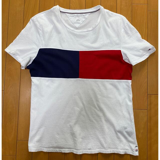 TOMMY HILFIGER(トミーヒルフィガー)のTOMMY HILFIGER ビッグロゴ デカロゴ 半袖Tシャツ(L)ホワイト白 メンズのトップス(Tシャツ/カットソー(半袖/袖なし))の商品写真