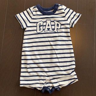 ベビーギャップ(babyGAP)の子供服　GAP　ボーダー柄ロンパース　80cm(ロンパース)