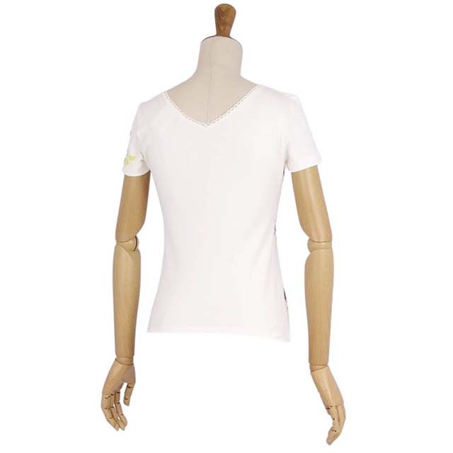 Christian Dior(クリスチャンディオール)のクリスチャンディオール シャツ Tシャツ 半袖 コットン 花柄 スパンコール レディースのトップス(カットソー(半袖/袖なし))の商品写真
