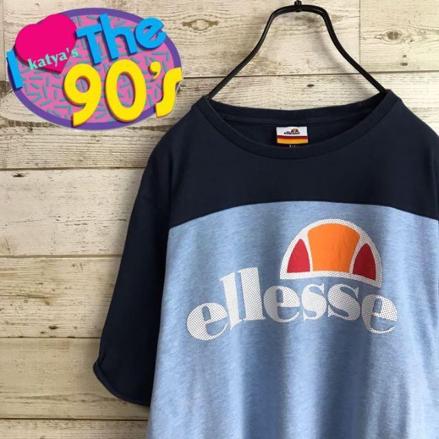 90’s Ellesse エレッセ　切り替え　ビックロゴ　Tシャツ