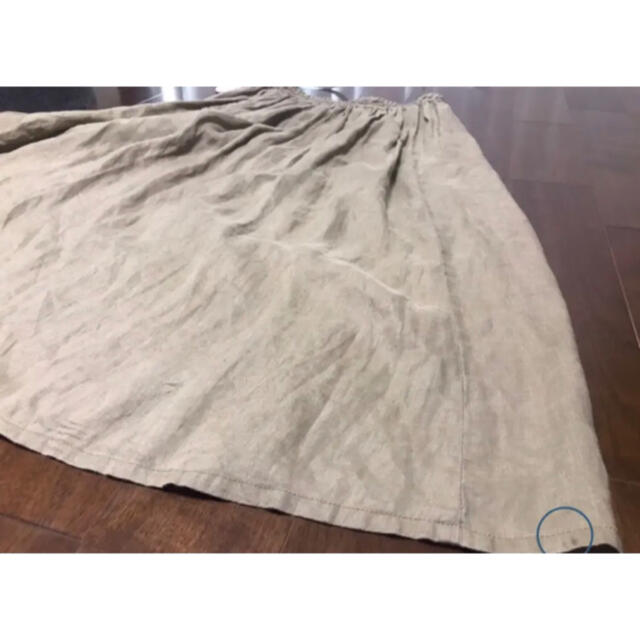 MUJI (無印良品)(ムジルシリョウヒン)の【無印良品】麻100%  薄茶　ロングスカート レディースのスカート(ロングスカート)の商品写真