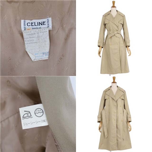 celine(セリーヌ)のセリーヌ コート トレンチコート 金ボタン コットン アウター レディース レディースのジャケット/アウター(ブルゾン)の商品写真