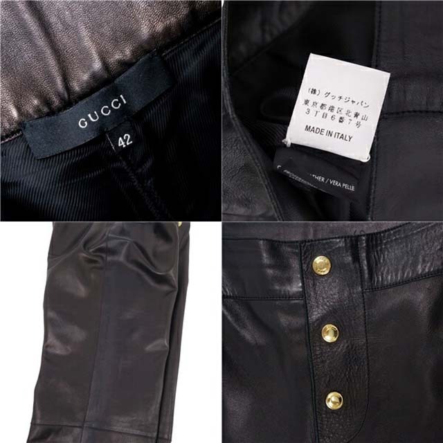 グッチ パンツ レザーパンツ ラムレザー 羊革 ボトムス グッチ パンツ レザーパンツ ラムレザー 羊革 ボトムス