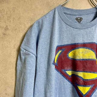 245 USA古着 MARVEL スーパーマン デカロゴ tシャツ ブルー(Tシャツ/カットソー(半袖/袖なし))