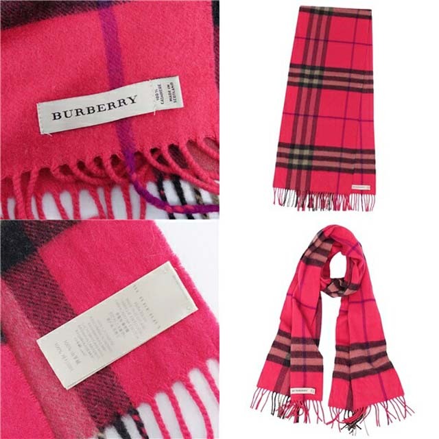 BURBERRY(バーバリー)のバーバリー マフラー ストール チェック フリンジ カシミヤ100％ メンズ レディースのファッション小物(ストール/パシュミナ)の商品写真