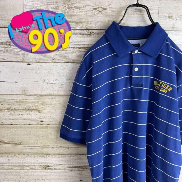 90’s トミーヒルフィガー　ロゴ刺繍　ヴィンテージ　ポロシャツ