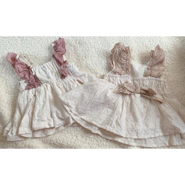 姉妹お揃い　チュニック2点セット キッズ/ベビー/マタニティのキッズ服女の子用(90cm~)(Tシャツ/カットソー)の商品写真