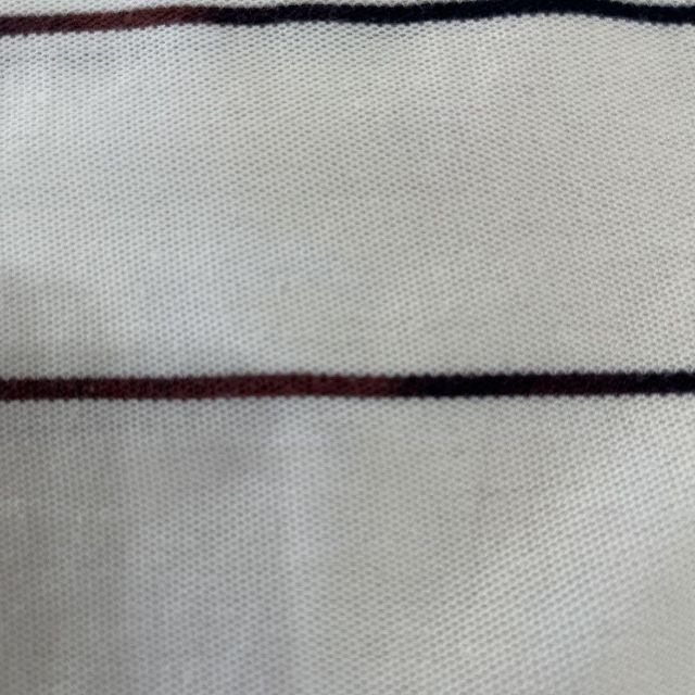 NAUTICA(ノーティカ)の【今年の流行】NAUTICAノーティカ　半袖ボーダー刺繍ロゴ鹿の子ポロシャツXL メンズのトップス(ポロシャツ)の商品写真