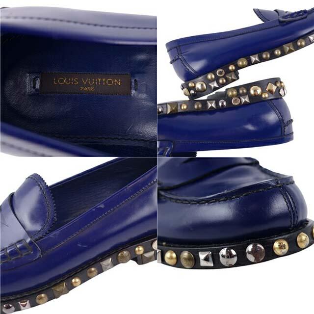LOUIS VUITTON(ルイヴィトン)のルイヴィトン ローファー コインローファー スタッズ ロゴ カーフレザー レディースの靴/シューズ(ローファー/革靴)の商品写真