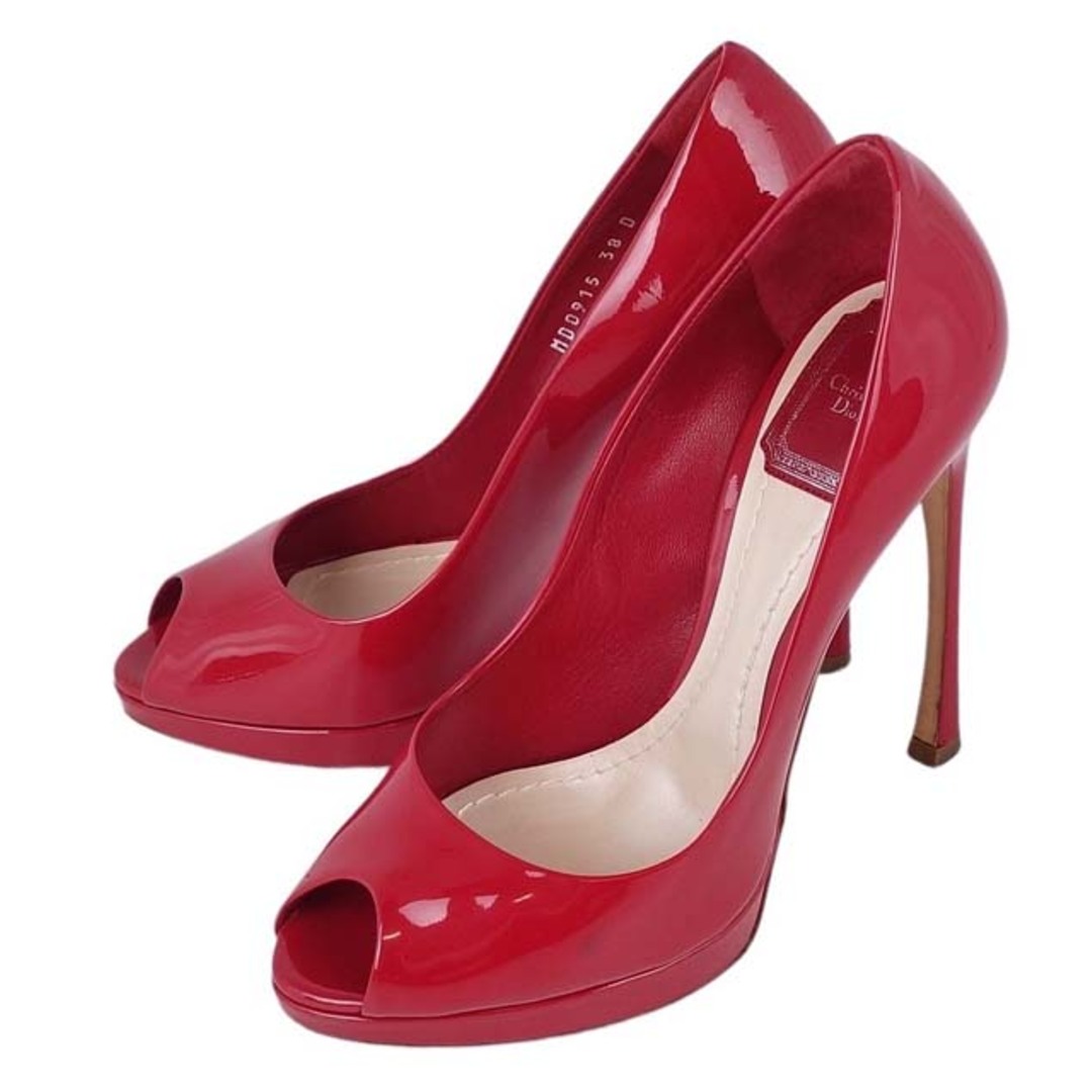Christian Dior(クリスチャンディオール)のクリスチャンディオール パンプス ヒール オープントゥ パテントレザー レディースの靴/シューズ(ハイヒール/パンプス)の商品写真