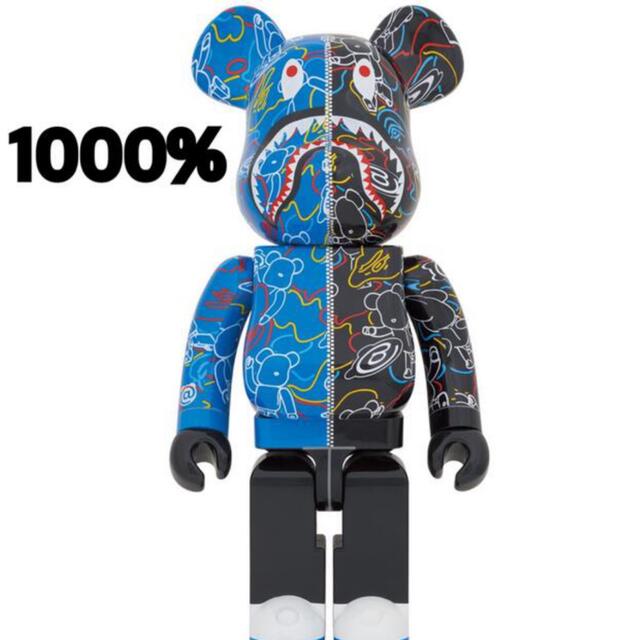 ベイプBAPE(R) BE@RBRICK LINE CAMO SHARK 1000％