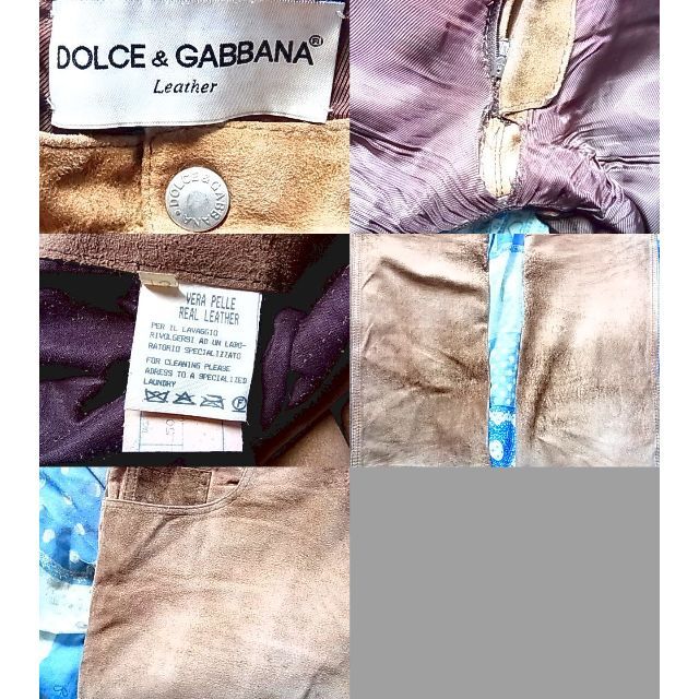 ドルチェ&ガッバーナDOLCE&GABBANAスエード レザー パンツ50革茶色 ドルチェ&ガッバーナDOLCE&GABBANAスエード レザー パンツ50革茶色