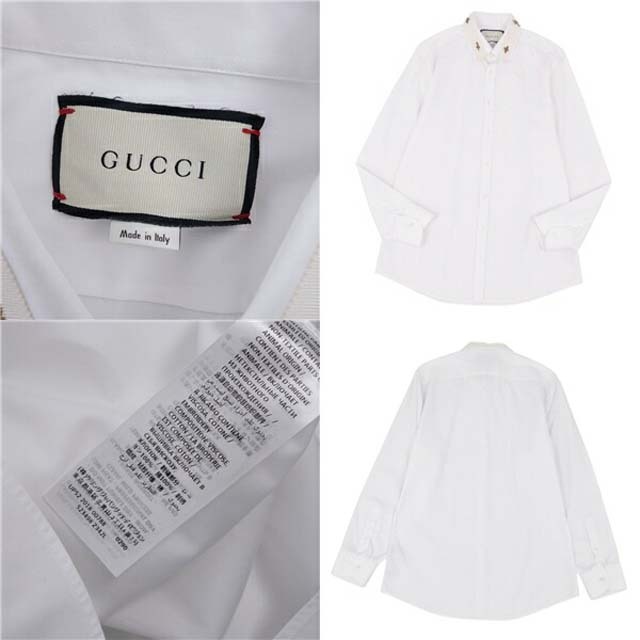 Gucci(グッチ)のグッチ シャツ ロングスリーブ ビー刺繍 コットン トップス メンズ イタリア製 メンズのトップス(シャツ)の商品写真