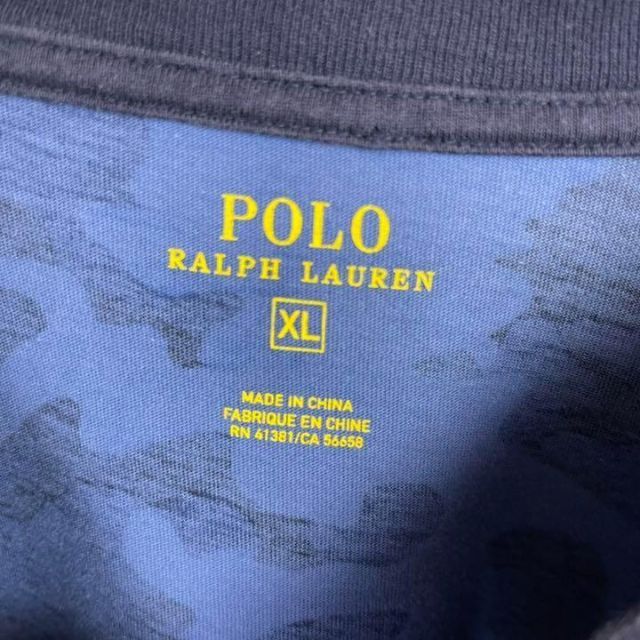 Ralph Lauren(ラルフローレン)の90's RALPH LAUREN  ラルフローレン　ブルーカモラグランTシャツ メンズのトップス(Tシャツ/カットソー(半袖/袖なし))の商品写真