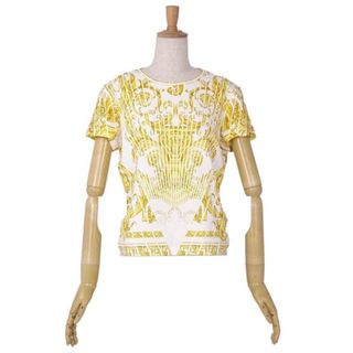 ヴェルサーチ(VERSACE)のヴェルサーチ Tシャツ カットソー 総柄 コットン トップス レディース XL(カットソー(半袖/袖なし))