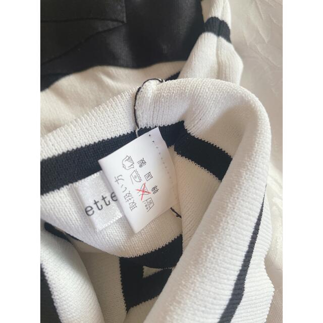 リボン　ボーダー　トップス　チビT　韓国ファッション レディースのトップス(Tシャツ(半袖/袖なし))の商品写真