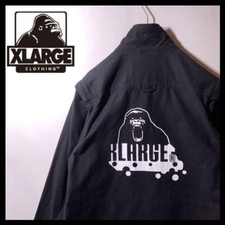 エクストララージ(XLARGE)の希少 エクストララージ 旧ロゴ 2way ミリタリーワークジャケット ベスト 黒(ミリタリージャケット)