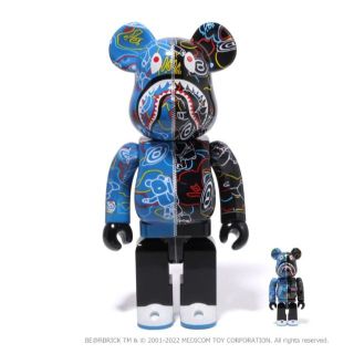 アベイシングエイプ(A BATHING APE)のBAPE BE@RBRICK LINE CAMO SHARK 100%&400%(その他)