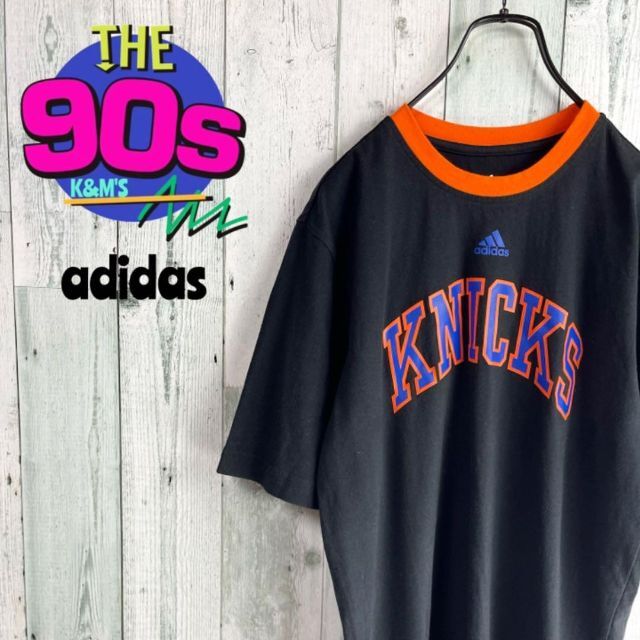 90's adidas アディダス NBA knicks リンガーTシャツ