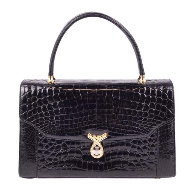 Crocodile - クロコダイル バッグ ハンドバッグ シャイニークロコ ワニ