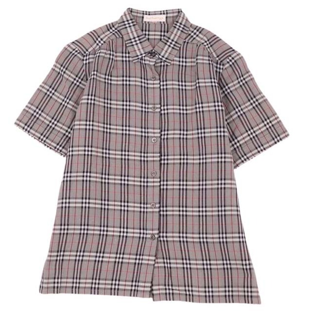 BURBERRY(バーバリー)のバーバリー シャツ ブラウス ショートスリーブ チェック リネン トップス レディースのトップス(シャツ/ブラウス(半袖/袖なし))の商品写真