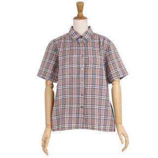 バーバリー(BURBERRY)のバーバリー シャツ ブラウス ショートスリーブ チェック リネン トップス(シャツ/ブラウス(半袖/袖なし))