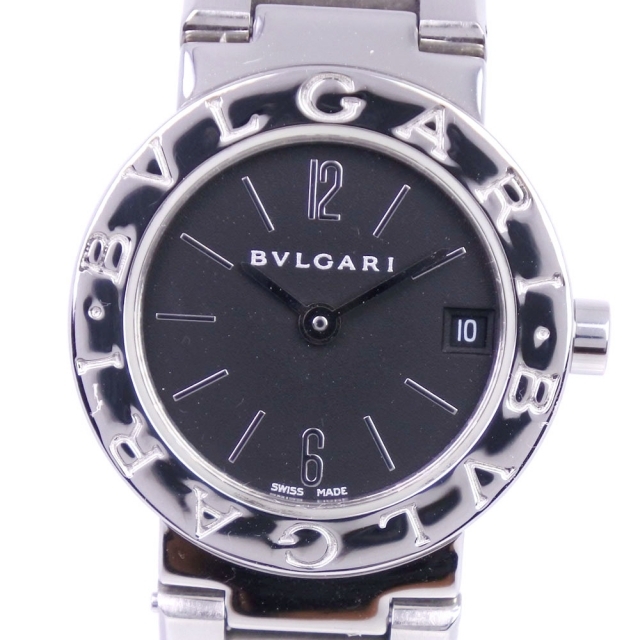【BVLGARI】ブルガリ ブルガリブルガリ BB23SS ステンレススチール クオーツ アナログ表示 ユニセックス 黒文字盤 腕時計