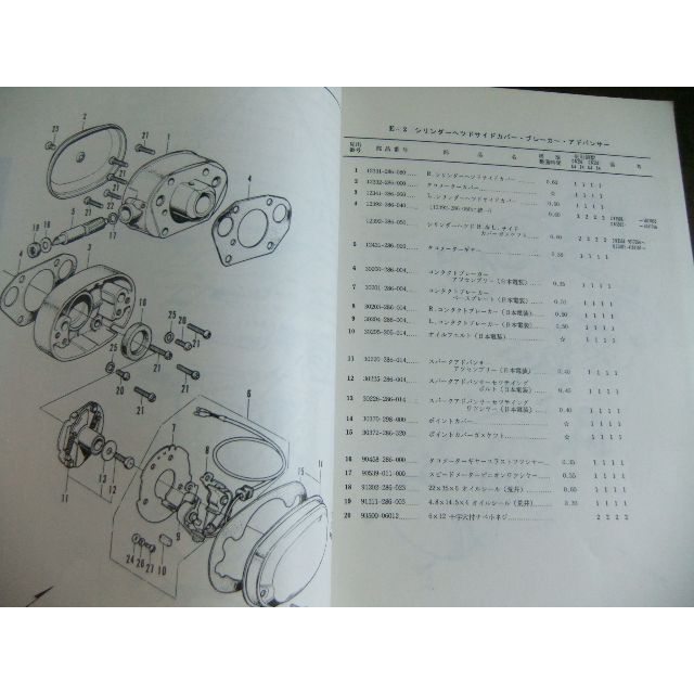 おすすめ】 ホンダ ドリーム CB250・350系 パーツリスト カタログ