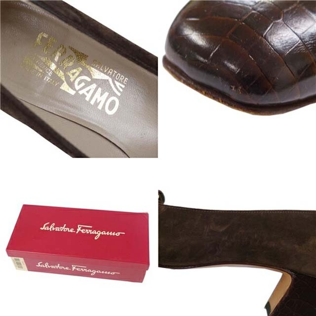 Salvatore Ferragamo(サルヴァトーレフェラガモ)のサルヴァトーレ フェラガモ パンプス クロコ型押し ヴァラ ヒール シューズ レディースの靴/シューズ(ハイヒール/パンプス)の商品写真