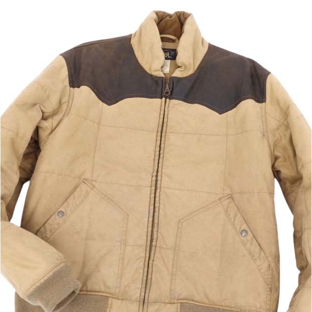 RRL(ダブルアールエル)のダブルアールエル ラルフローレン ブルゾン 中わた ヨーク レザー コットン メンズのジャケット/アウター(ステンカラーコート)の商品写真