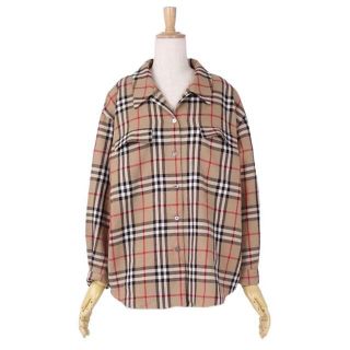 バーバリー(BURBERRY)のバーバリー シャツ ブラウス 長袖 チェック ウール レディース トップス 古着(シャツ/ブラウス(半袖/袖なし))