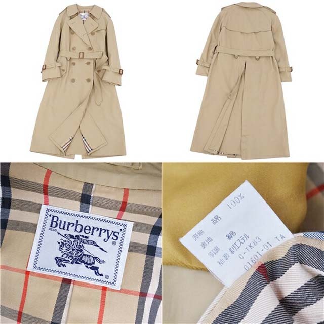 BURBERRY(バーバリー)のバーバリー コート トレンチコート レディース コットン アウター 古着 レディースのジャケット/アウター(ブルゾン)の商品写真