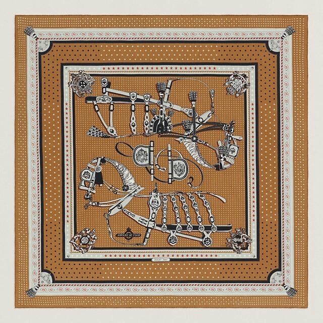 てなグッズや Hermes カシシル 140 宮廷の馬具 バンダナ 黒 未使用品