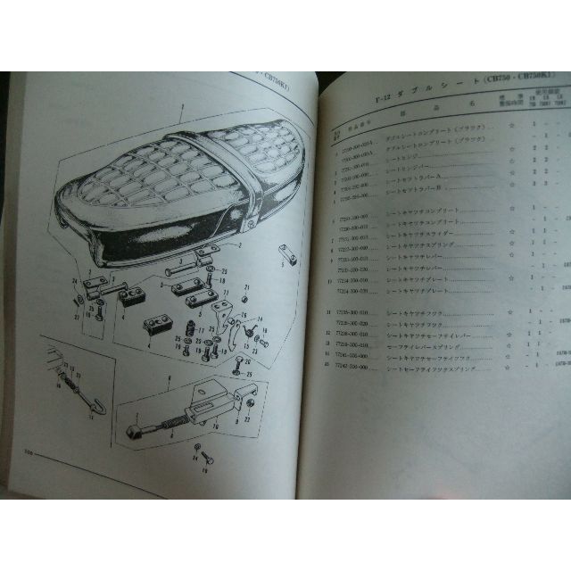 ホンダ　ドリーム　CB750　パーツリスト