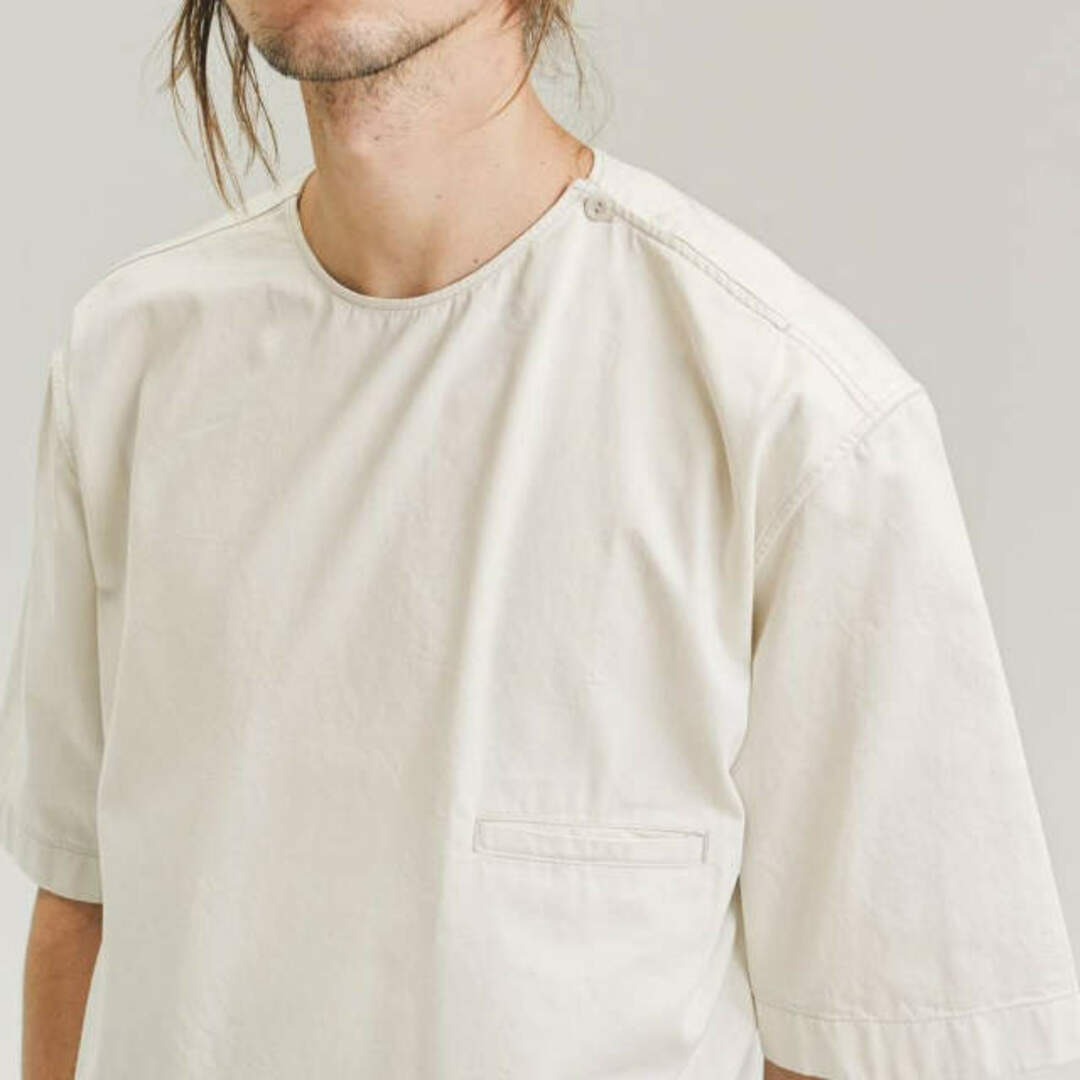 LEMAIRE ルメール 22SS BUTTON NECK TOP コットンツイル ボタンネックプルオーバーシャツ M221 TO132 LF729 46 CREAMY WHITE 半袖 トップス【新古品】【LEMAIRE】 9