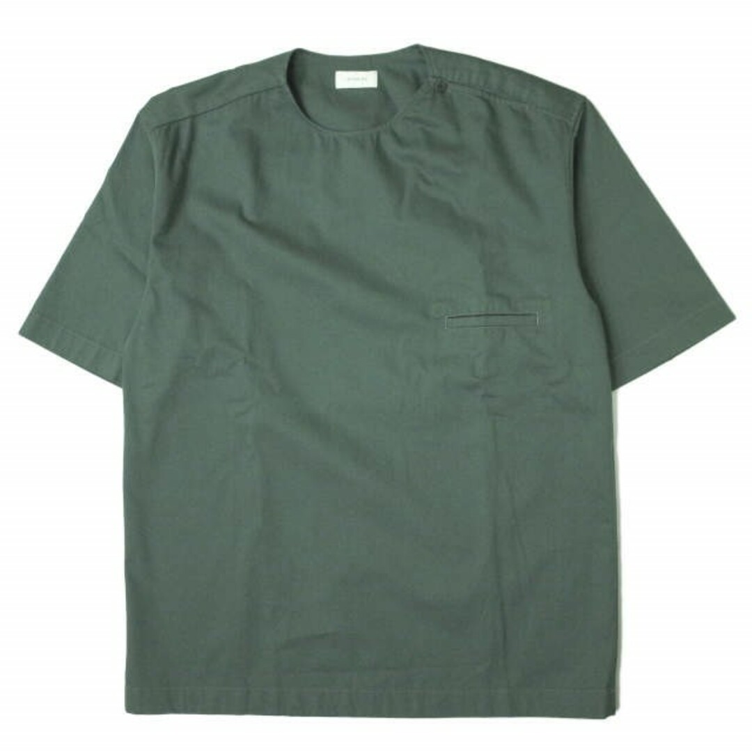 LEMAIRE ルメール 22SS BUTTON NECK TOP コットンツイル ボタンネックプルオーバーシャツ M221 TO132 LF729 44 DARK SLATE GREEN 半袖 トップス【新古品】【LEMAIRE】