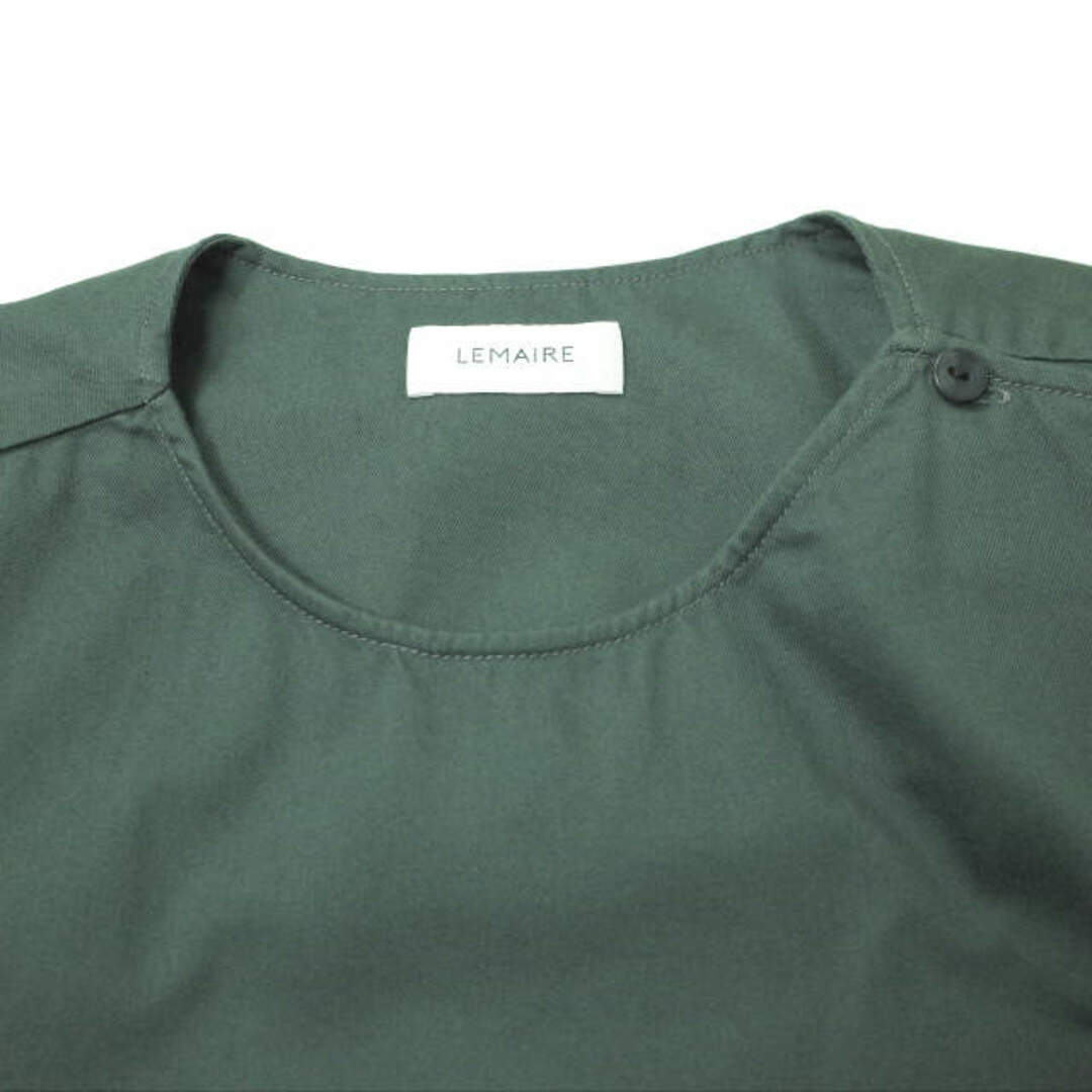 LEMAIRE ルメール 22SS BUTTON NECK TOP コットンツイル ボタンネックプルオーバーシャツ M221 TO132 LF729 44 DARK SLATE GREEN 半袖 トップス【新古品】【LEMAIRE】 3