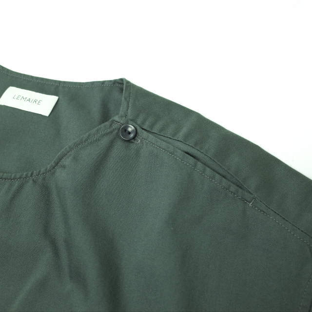 LEMAIRE ルメール 22SS BUTTON NECK TOP コットンツイル ボタンネックプルオーバーシャツ M221 TO132 LF729 44 DARK SLATE GREEN 半袖 トップス【新古品】【LEMAIRE】 4