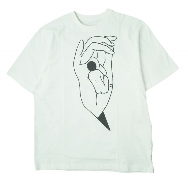 LEMAIRE ルメール 22SS PRINTED T-SHIRT WITH SIDE SLIT サイドスリット プリントTシャツ X221 JE436 LJ082 M WHITE 半袖 Tomaga トップス【新古品】【LEMAIRE】