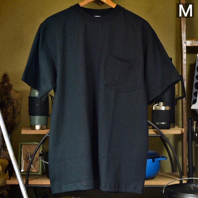 キャンバーCAMBER 米国製ベビーウエイトポケットTシャツ☆ブラック黒M