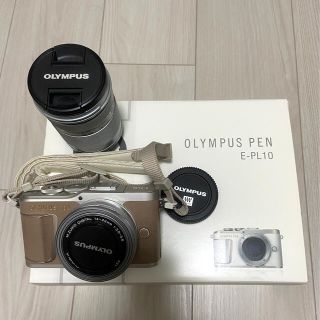 オリンパス(OLYMPUS)のオリンパス E-PL10 EZダブルズームキット ブラウン(ミラーレス一眼)